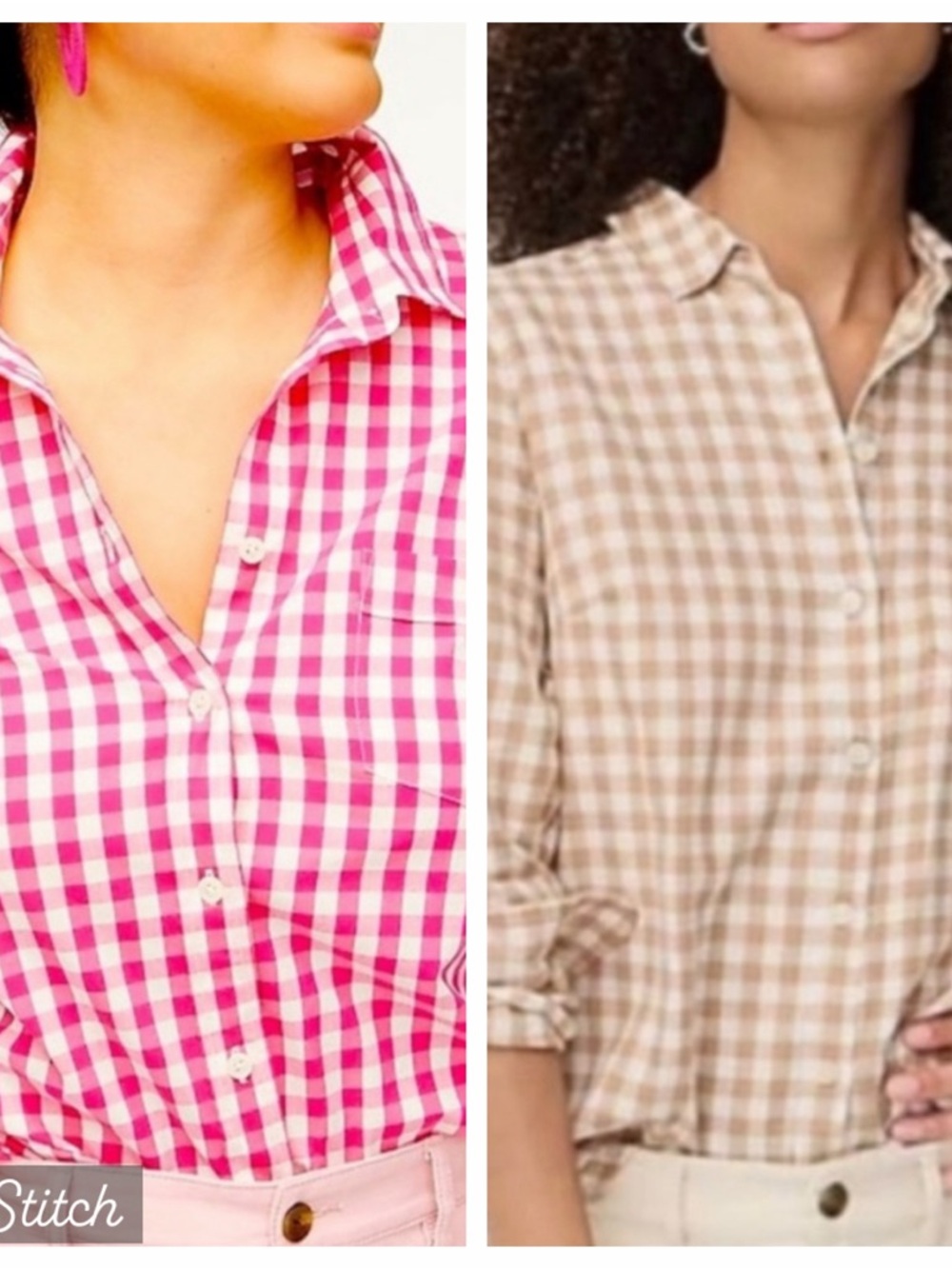 J. Crew Factory {Lot of 2 Gingham} Lightweight Cotton Signature Fit Shirts